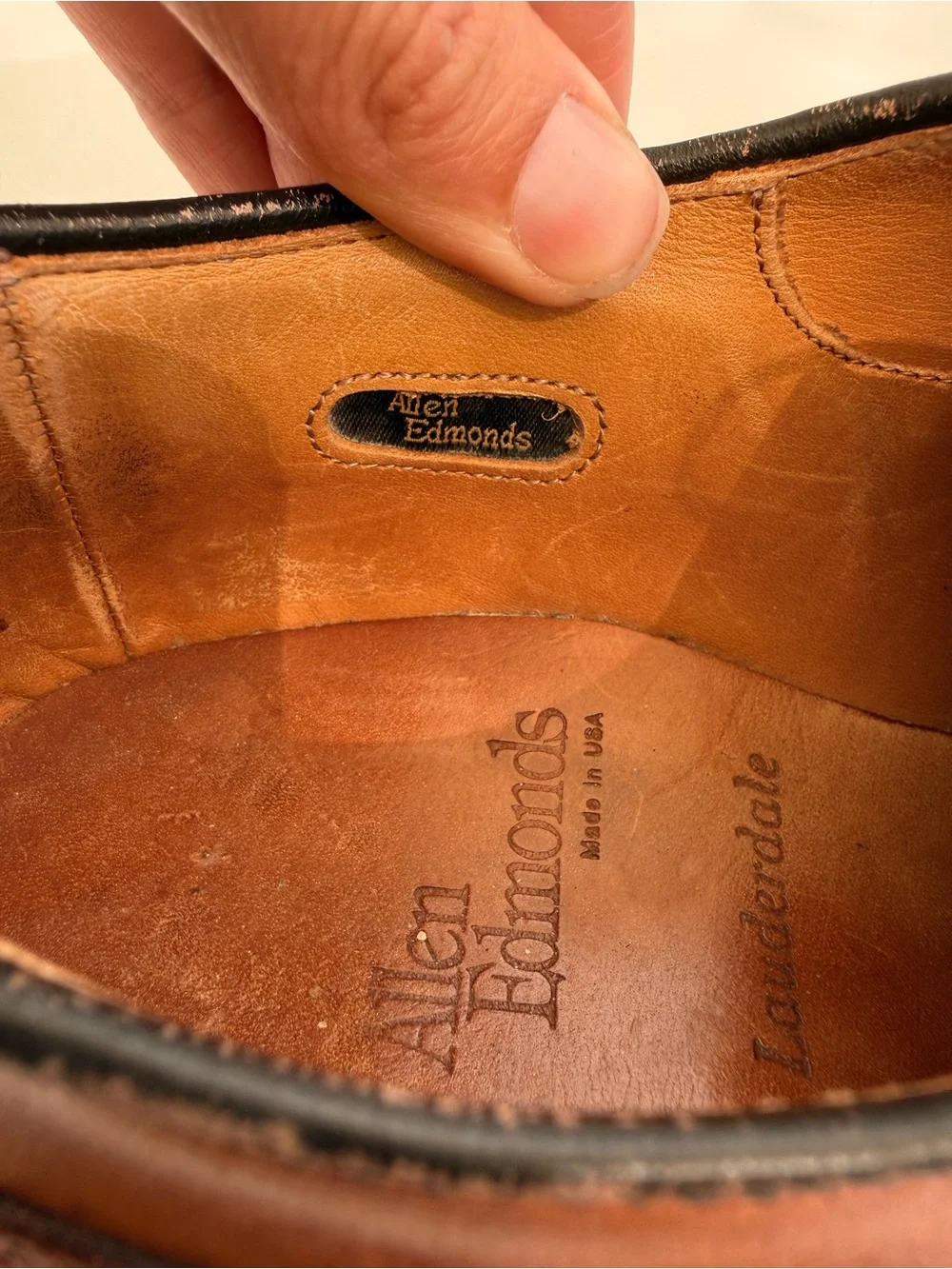 Allen Edmonds Brown Woven Leather Derby Oxfords